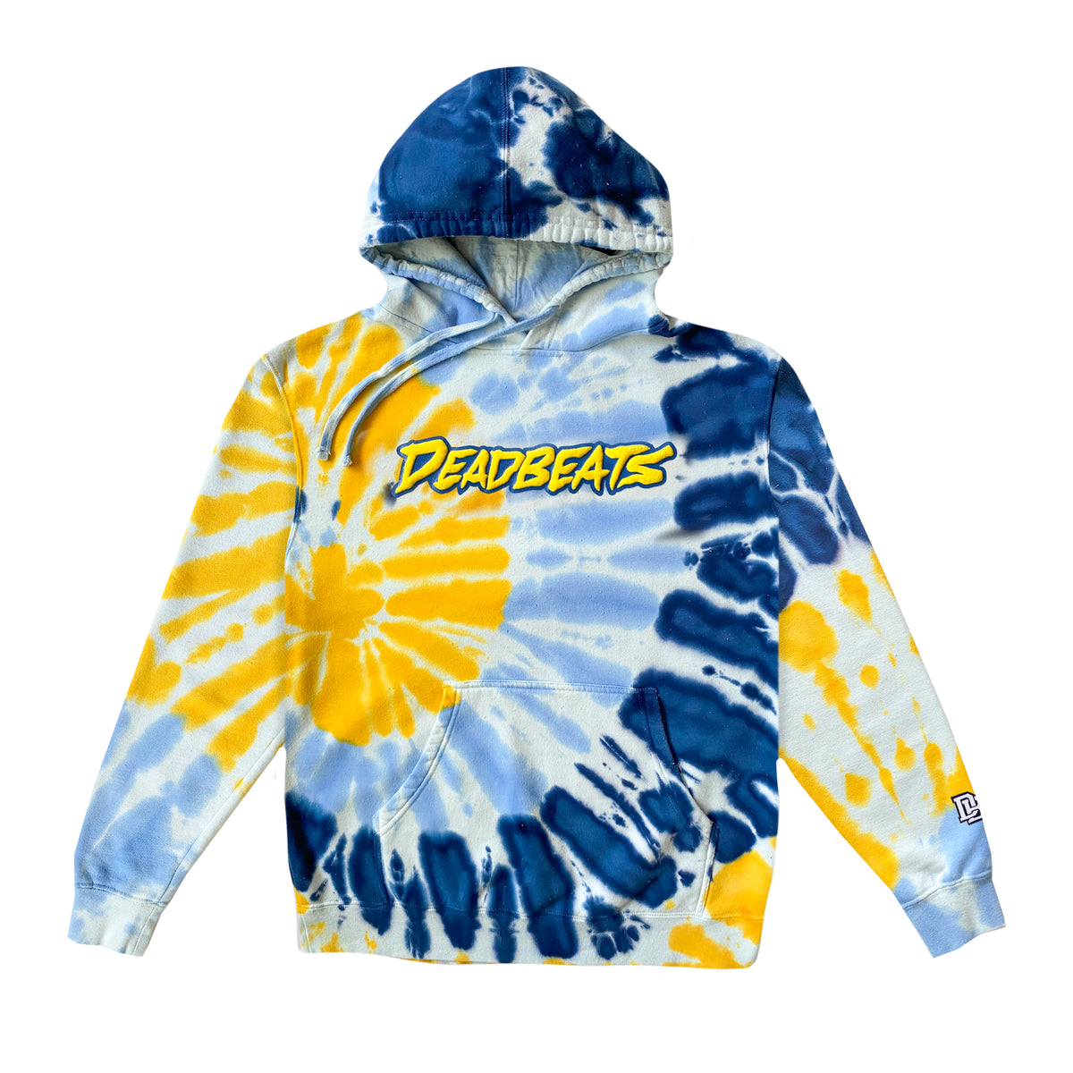 Blue and yellow discount tie dye sweatshirt