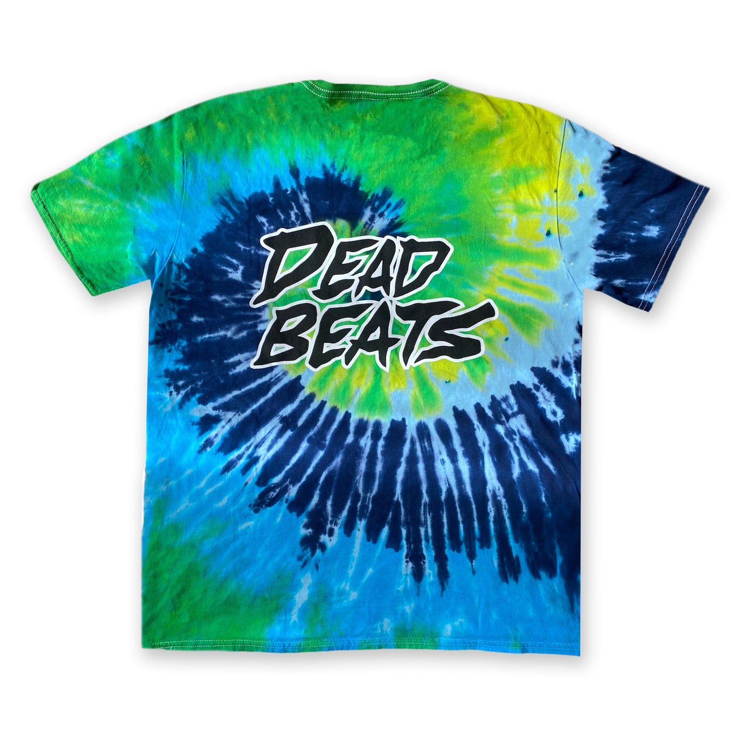 Deadbeats - Classic Logo - Green / Blue Splatter Tie Dye Tee