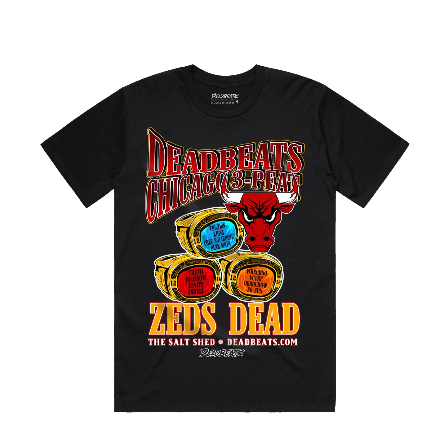 Deadbeats - Chicago 3 Peat - Limited Edition Event Tee - Black