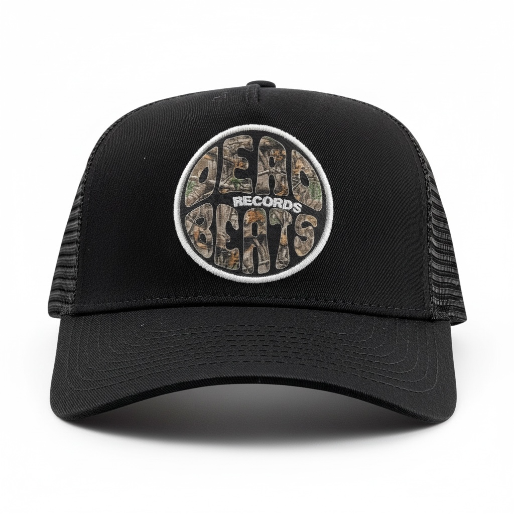 Deadbeats - Camo Logo Black Trucker Hat