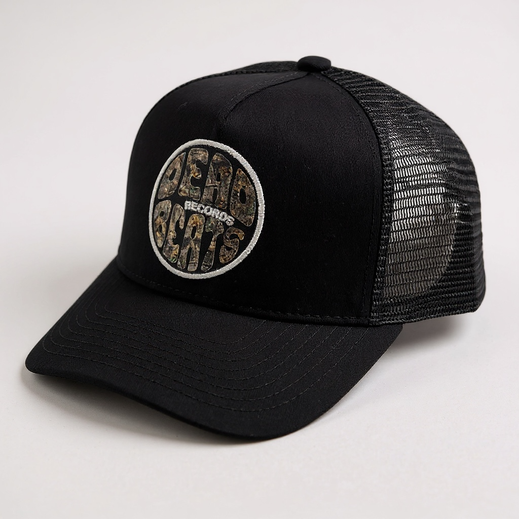 Deadbeats - Camo Logo Black Trucker Hat