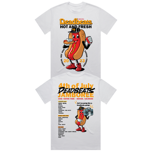 Deadrocks IX - Jamboree Hot Dog Tee - White